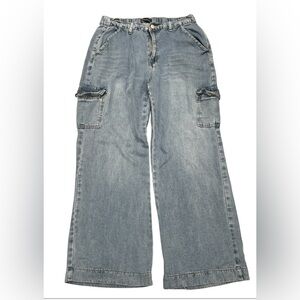 Rock our Republic for All Women's Blue Wide-Leg Cargo Jeans Size L